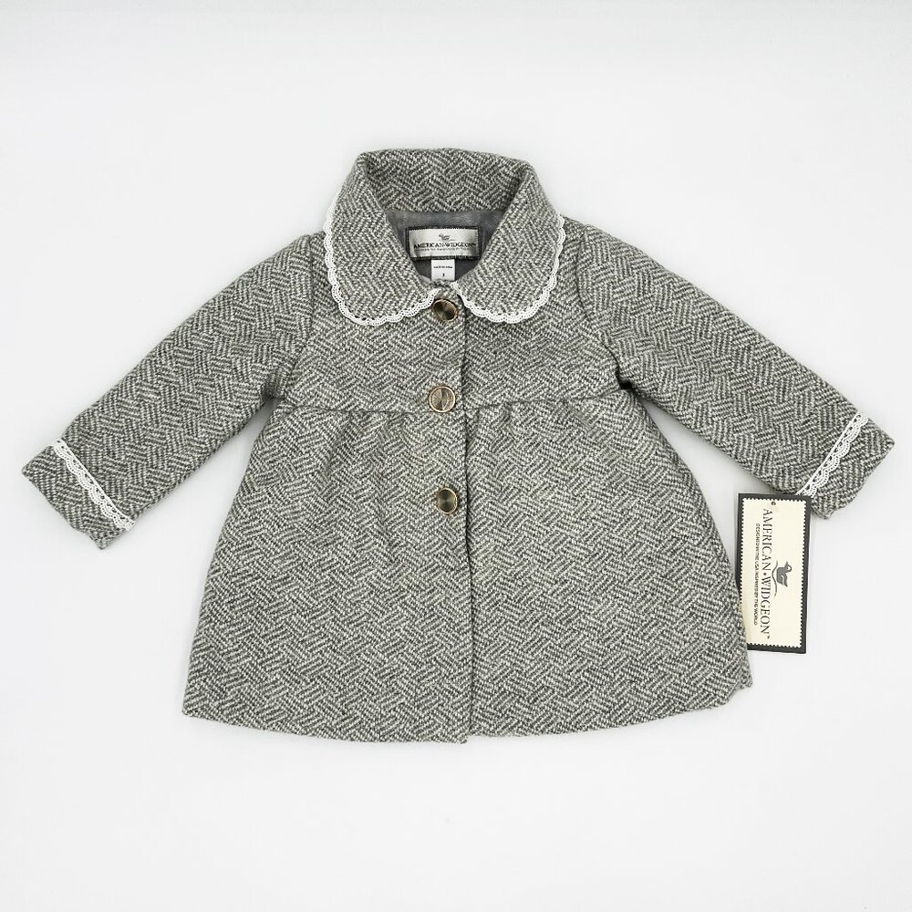 NWT American Widgeon Scallop Jewel Coat Grey Size 2T (Tag size 2) – Fully lined